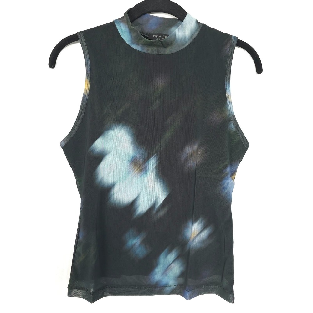 RAG & BONE Women's New Top Blouse SMALL ALIYAH Mock Neck Multicolor RE5825FT10W - Picture 3 of 12